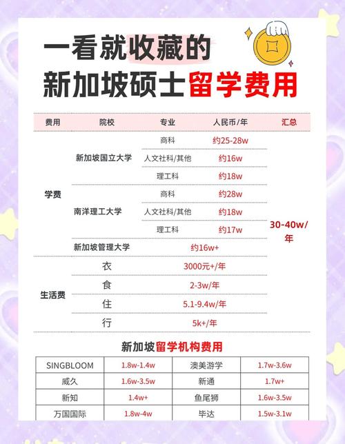 新加坡留学读硕费用明细