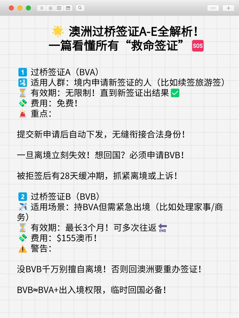 澳洲过桥签证b回澳洲后