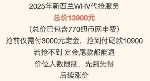 新西兰打工度假签好抢么