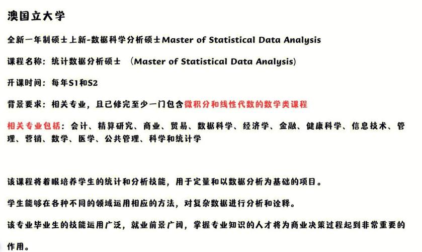 澳洲国立大学统计学硕士