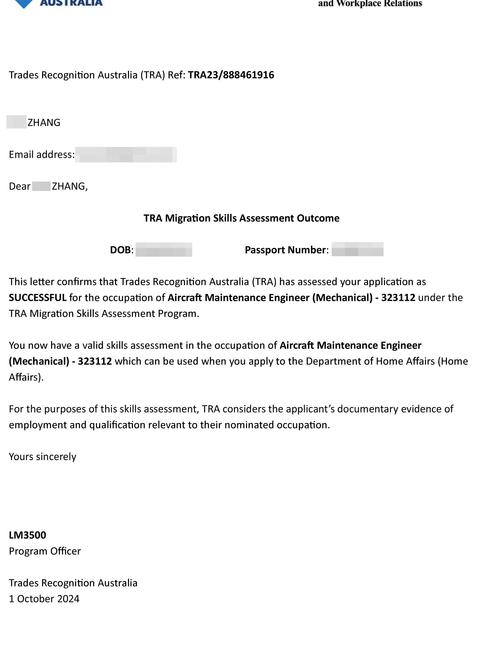 tra澳洲职业评估难吗