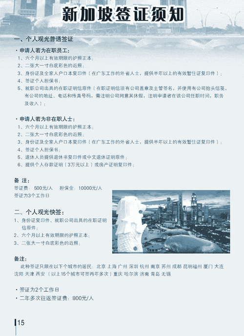 整理去新加坡的签证资料